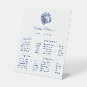 Preisliste für Blue Seashell-Logos Sockelschild