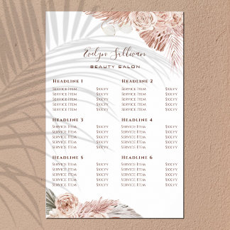 Preisliste für Boho Rose Poster