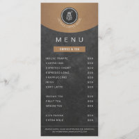Preisliste für Cafeteria-Logo für Kupfer