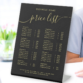 Preisliste für Chic Black Gold Typografy Sockelschild