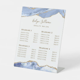 Preisliste für Cornflower Blue Agate Beauty Salon Sockelschild