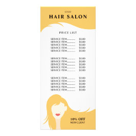 Preisliste für Friseursalon Blonde Friseursalon Mo Werbekarte