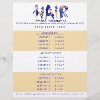 Preisliste für Friseursalon Briefbogen