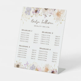 Preisliste für getrocknete Blume Sockelschild