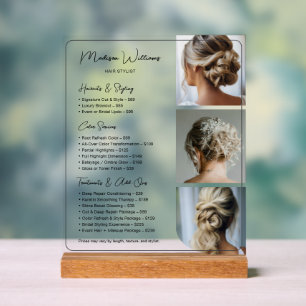 Preisliste für Hair Stylist Salon Services Acrylschild