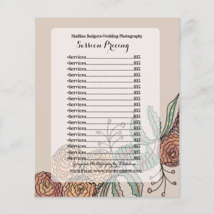 Preisliste für Hochzeitfotografie Flyer