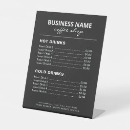 Preisliste für Kaffee-Shop für kleine Unternehmen Sockelschild