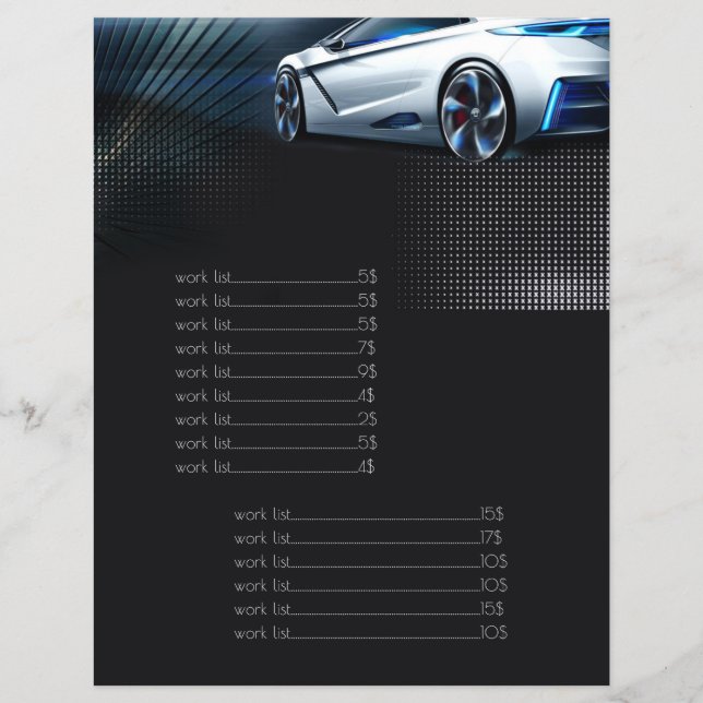 Preisliste für mechanische Schnellfahrzeuge Flyer (Vorne)