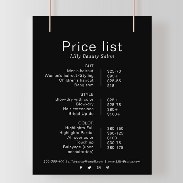 Preisliste für Minimalistische Schönheitssalons (Von Creator hochgeladen)