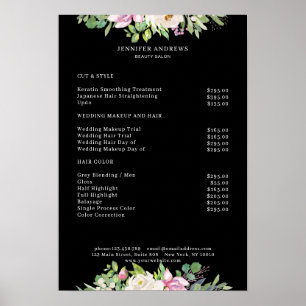 Preisliste für moderne Blume Poster