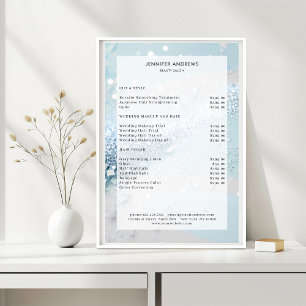 Preisliste für moderne Glitzer Poster