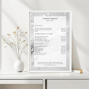 Preisliste für moderne Glitzer Poster