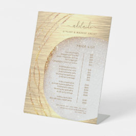Preisliste für moderne Gold Glitzer Hair Stylist S Sockelschild