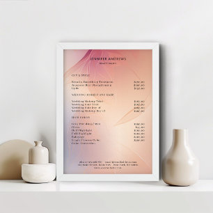 Preisliste für moderne Salons Poster