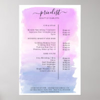 Preisliste für moderne Wasserfarben