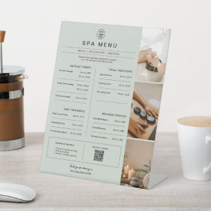 Preisliste für Spa-Massage-Therapeuten-Leistungen Sockelschild