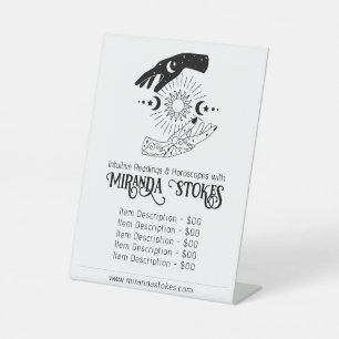 Preisliste für Sun Moon Tarot Reader Sockelschild