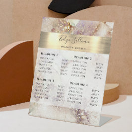 Preisliste für Wasserfarben und Goldfolie Sockelschild