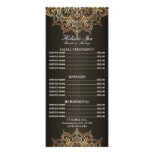 Preisliste für Wellness-Center von Earthy Brown Go