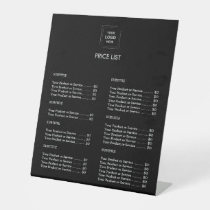 Preisliste Individuelles schwarzes Geschäftspode Sockelschild