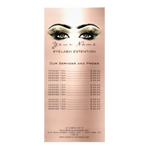 Preisliste Lashes Makeup Arti Rose Gold Werbekarte