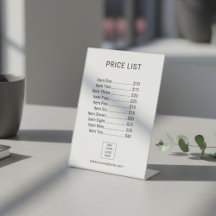 Preisliste Menü Geschäft Custom-Logo