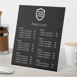 Preisliste | Minimalistisches Black Business-Logo Sockelschild