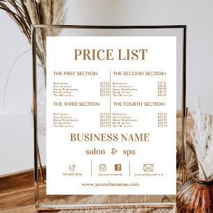 Preisliste Modern Arch Beauty Salon Preisliste Poster
