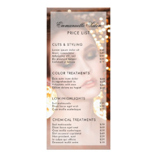 Preisliste Modern Photo Beauty Hair Salon Werbekarte