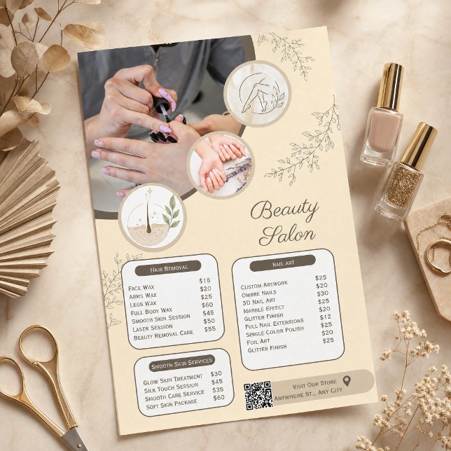 Preisliste Nagelstudio | Maniküre Pediküre  Flyer (#beautyflyer #salonflyer #luxurybeauty #nailstudio #spaflyer #beautysalon #femininedesign #beauty)