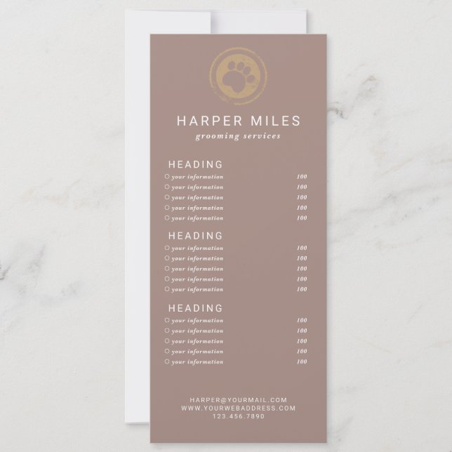 Preisliste oder Servicekarte für Hundezüchter Brie Einladung (Vorderseite)