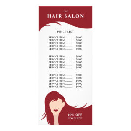 Preisliste Roter Haarstylist Werbekarte