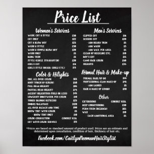 Preisliste Salon Poster
