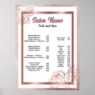 Preisliste Schönheit-Nagelsalon Menu Poster