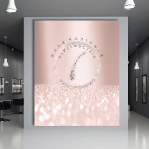 Preisliste Schönheitssalon Rose Glitter Elektrolys Flyer