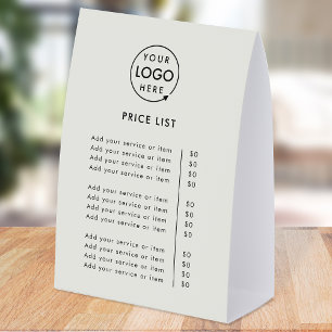 Preisliste Tischzelt 6x8 Tischplatte Papierschil Tischaufsteller