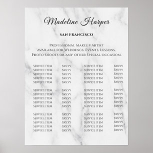 Preisliste Vintage Beauty Salon Poster