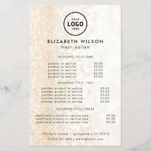 Preisliste Vorlage für trendiges Luxus-Salon Flyer