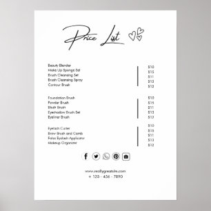 Preisliste Vorlage Kleinunternehmen Preisliste Poster