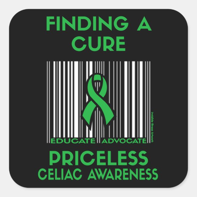 Preislos...Celiac Square Sticker (Vorderseite)