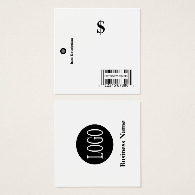 Preismarken mit Barcode-Tag des Einzelhandels (Vorne & Hinten)