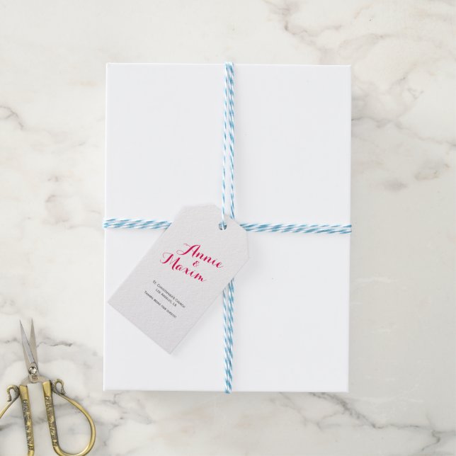Preismarken Rosa Marbled Geschenkanhänger (Mit Garn)
