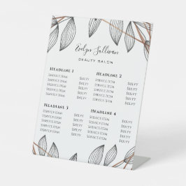 Preisschild für geometrische Rahmen in Foliage Sockelschild