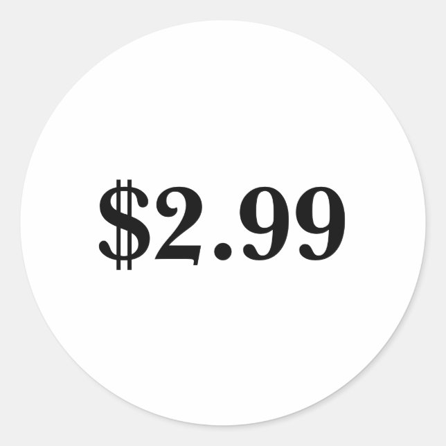 Preisschild Runder Aufkleber (Vorderseite)