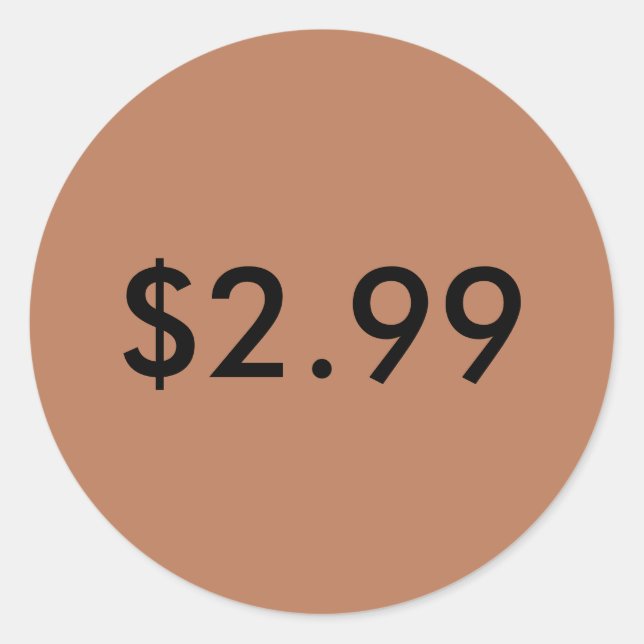 Preisschild Runder Aufkleber (Vorderseite)