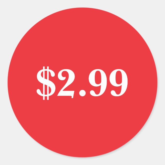 Preisschild Runder Aufkleber (Vorderseite)