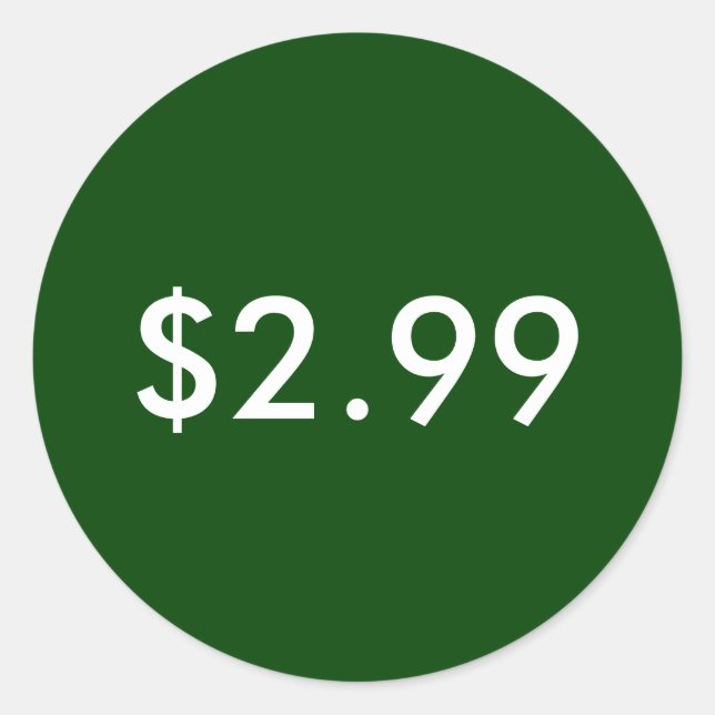 Preisschild Runder Aufkleber (Vorderseite)