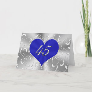 Preiswerte Blaue Karten zum 45. Hochzeitstag