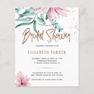 Preiswerte elegante rosafarbene Floral-Hochzeitsdu