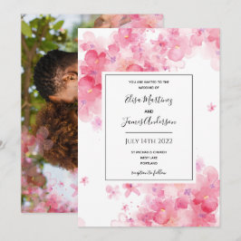 preiswerte Hochzeit pink florale romantische Einla Save The Date